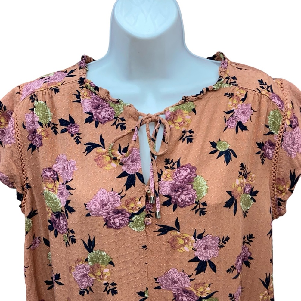 Buffalo David Bitton Floral Multi Color Viscose Top Blouse - Women’s Small - Picture 6 of 13